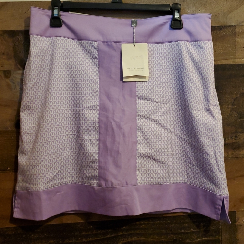 Greg Norman Perfect Fit Golf Skort Purple Skirt w Shorts Pockets Preppy S 10 NWT